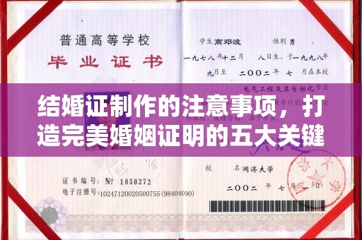 江阴结婚证制作的注意事项，打造完美婚姻证明的五大关键点